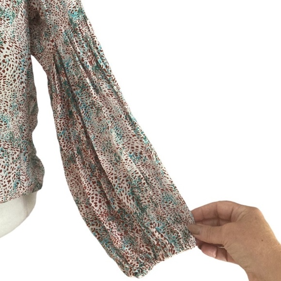 Poupette St. Barth Print Boho Top Blouse - Picture 9 of 13